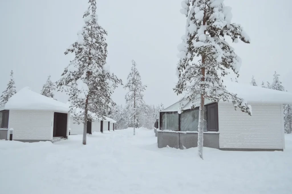 Glass igloos in Santa's village in Rovaniemi