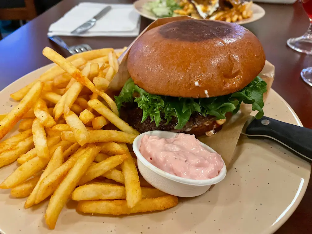 Reindeer burger in Luosto, Finland