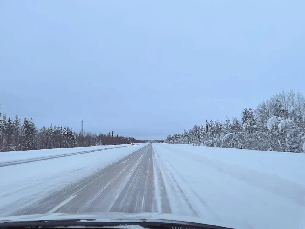 Lapland road winter
