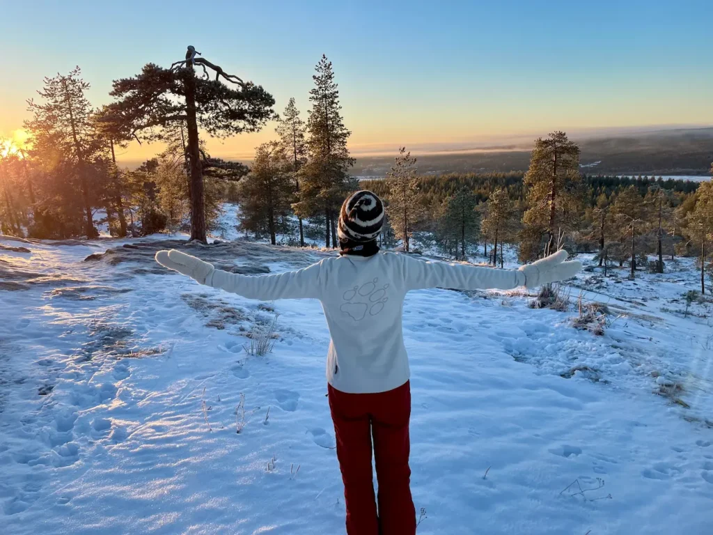 How To Visit Lapland On A Budget? - Complete Guide - Around Europe A view from King's Lean to in Rovaniemi, Hiking in Lapland on a budget
