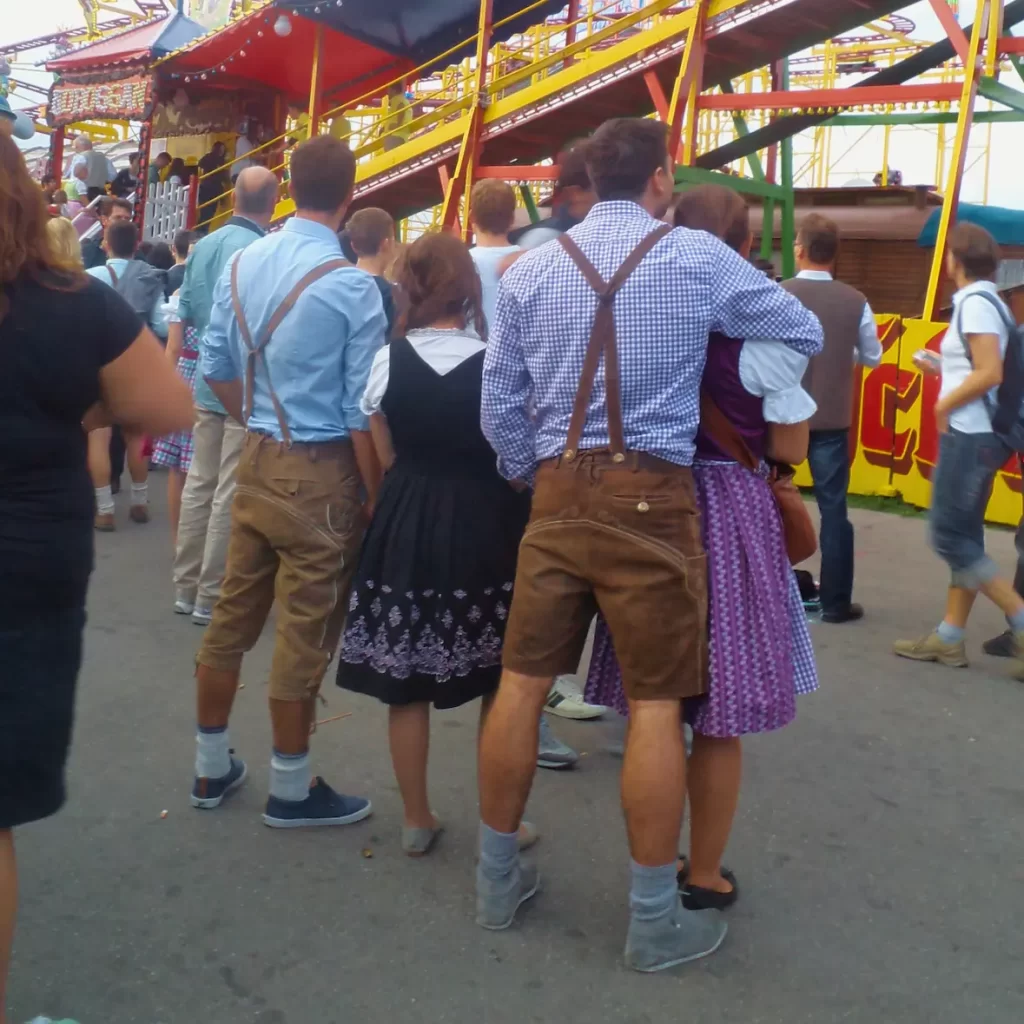 Dirndl Lederhosen, bavarian costumes at Oktoberfest