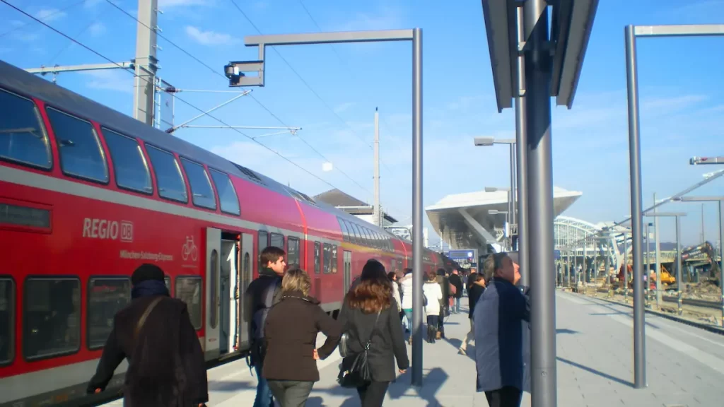 Regional train, train station