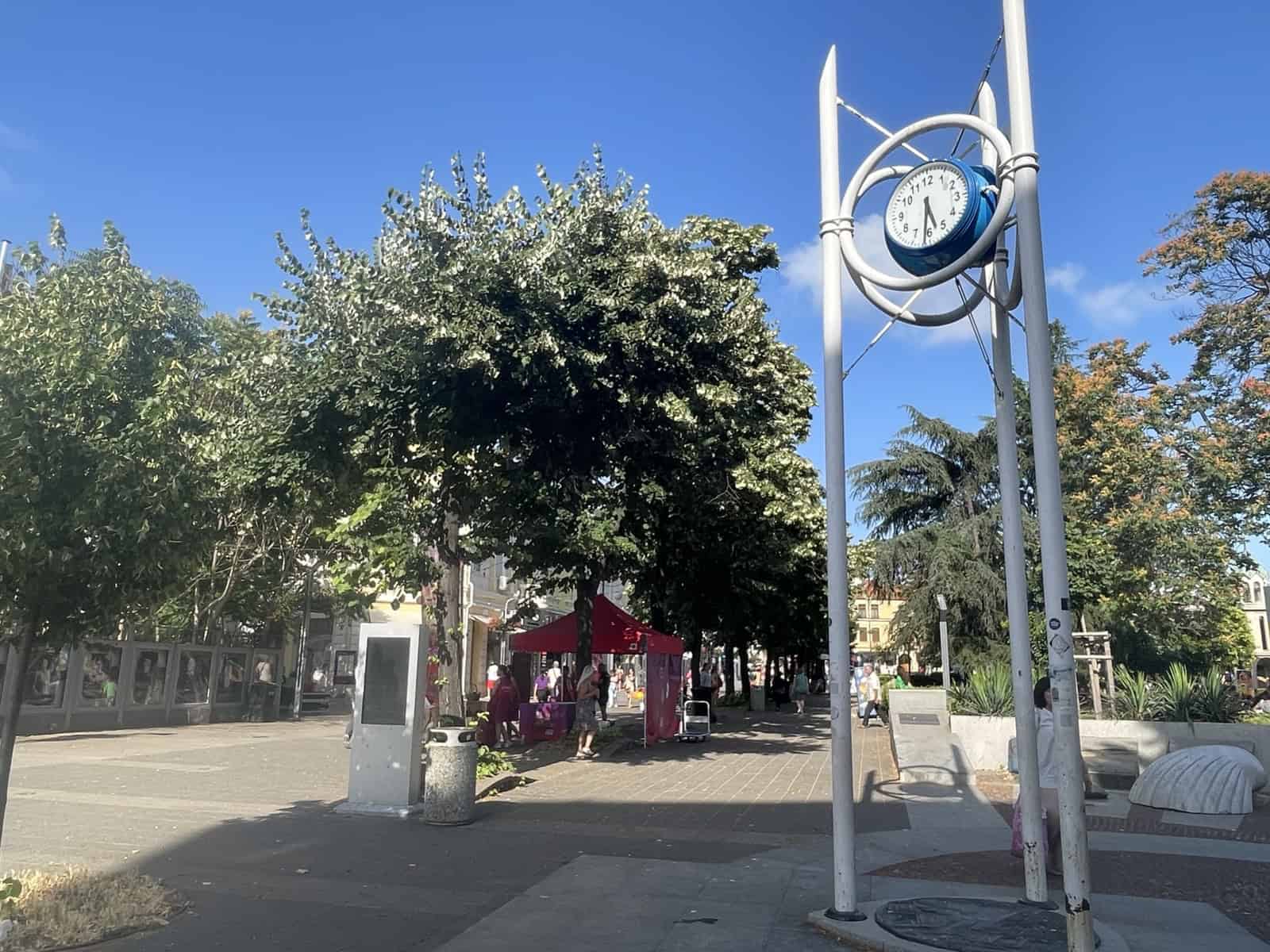 The famous Burgas Clock on a sunny day