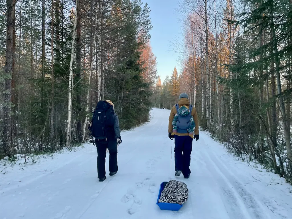 Lapland With A Toddler? Here’s How To Make It Work - Around Europe Hiking in Lapland with a toddler