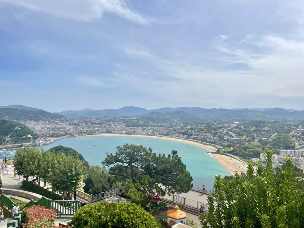 Basque Country Itinerary: San Sebastian view from above with La Concha Beach