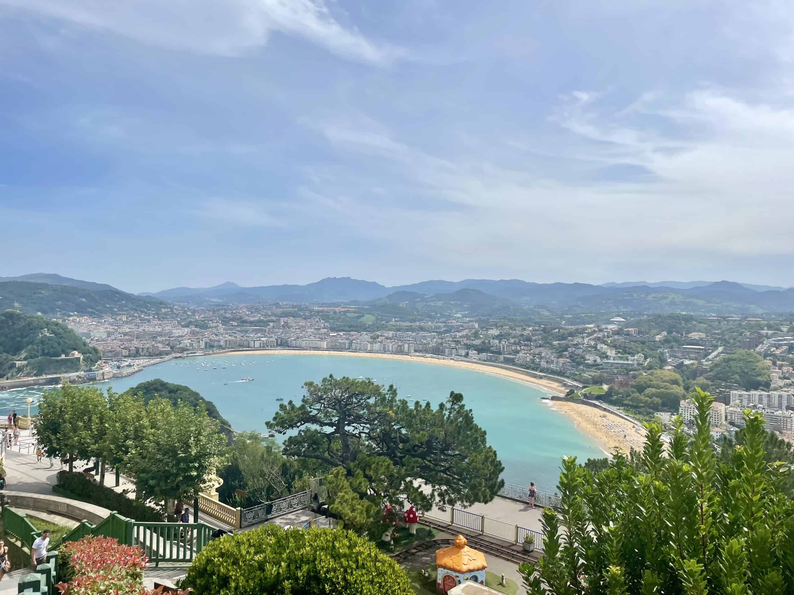 Basque Country Itinerary: San Sebastian view from above with La Concha Beach
